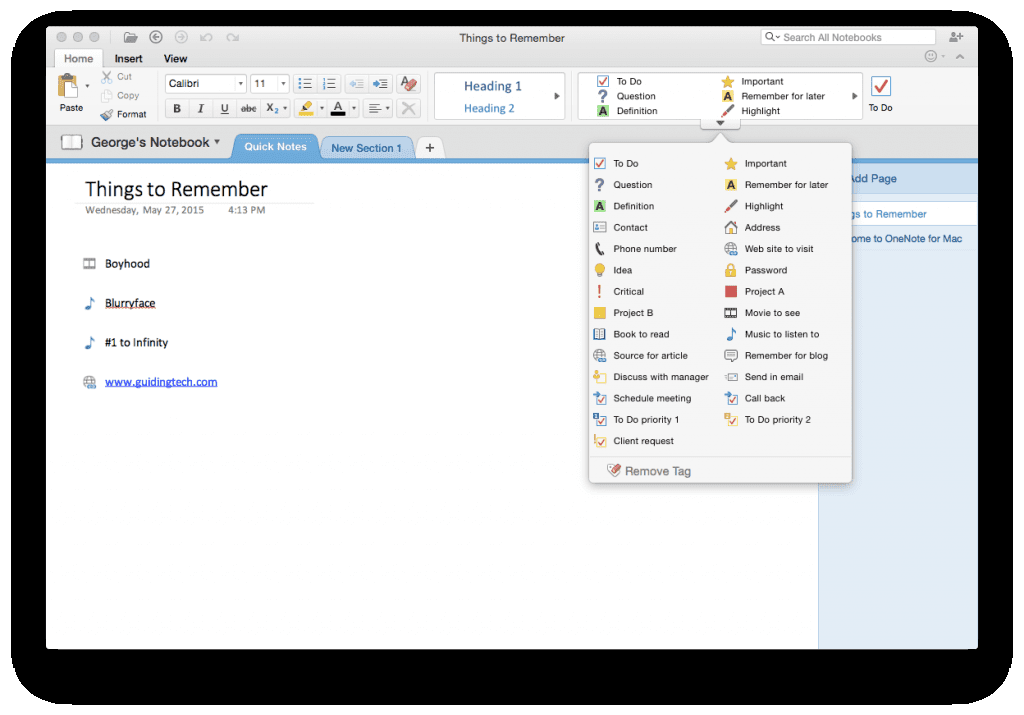 Microsoft Onenote Desktop Mac App Tags 1024X715