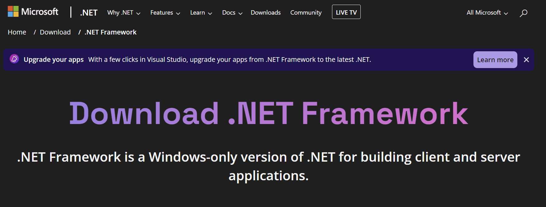 micrsoft .net framework