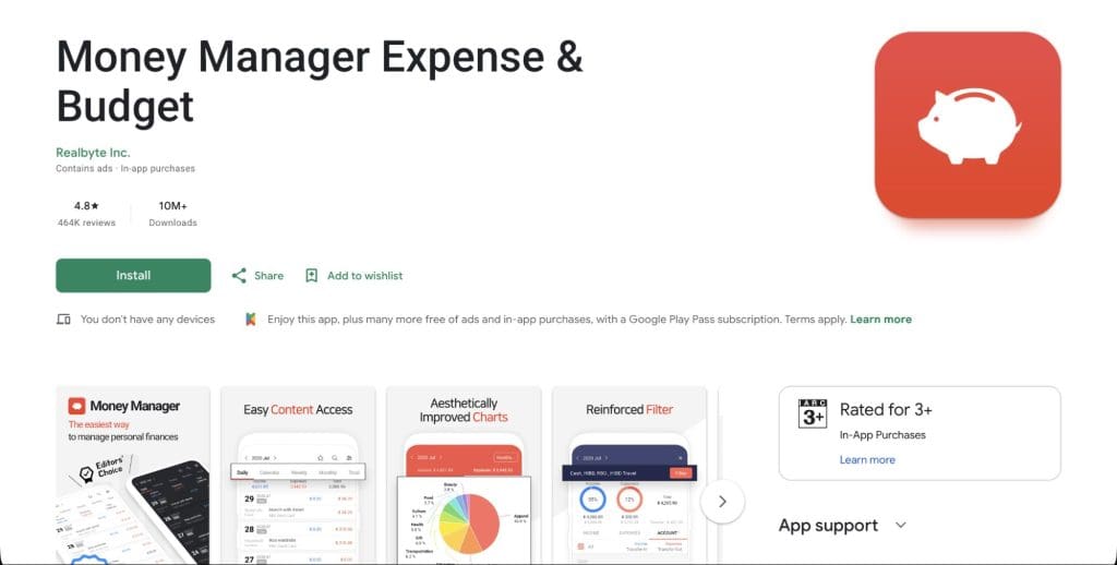 money manager expense