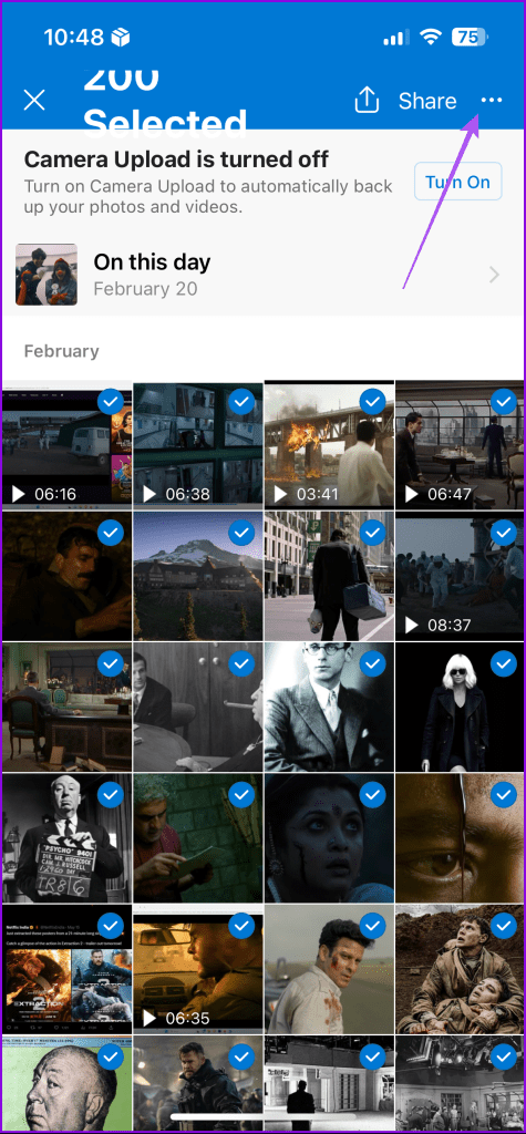 more options photos tab onedrive iphone - 2