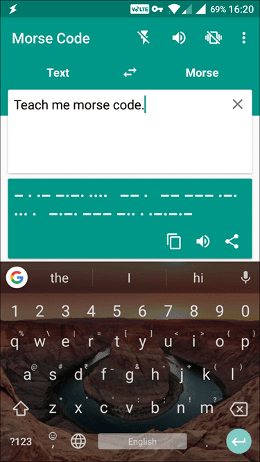 Morse Code App English