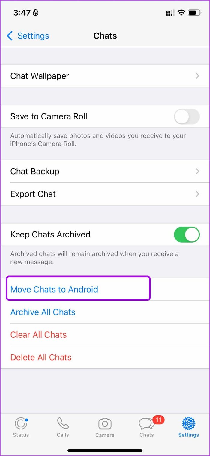 Move chat transfer whatsapp chat from i Phone to Android