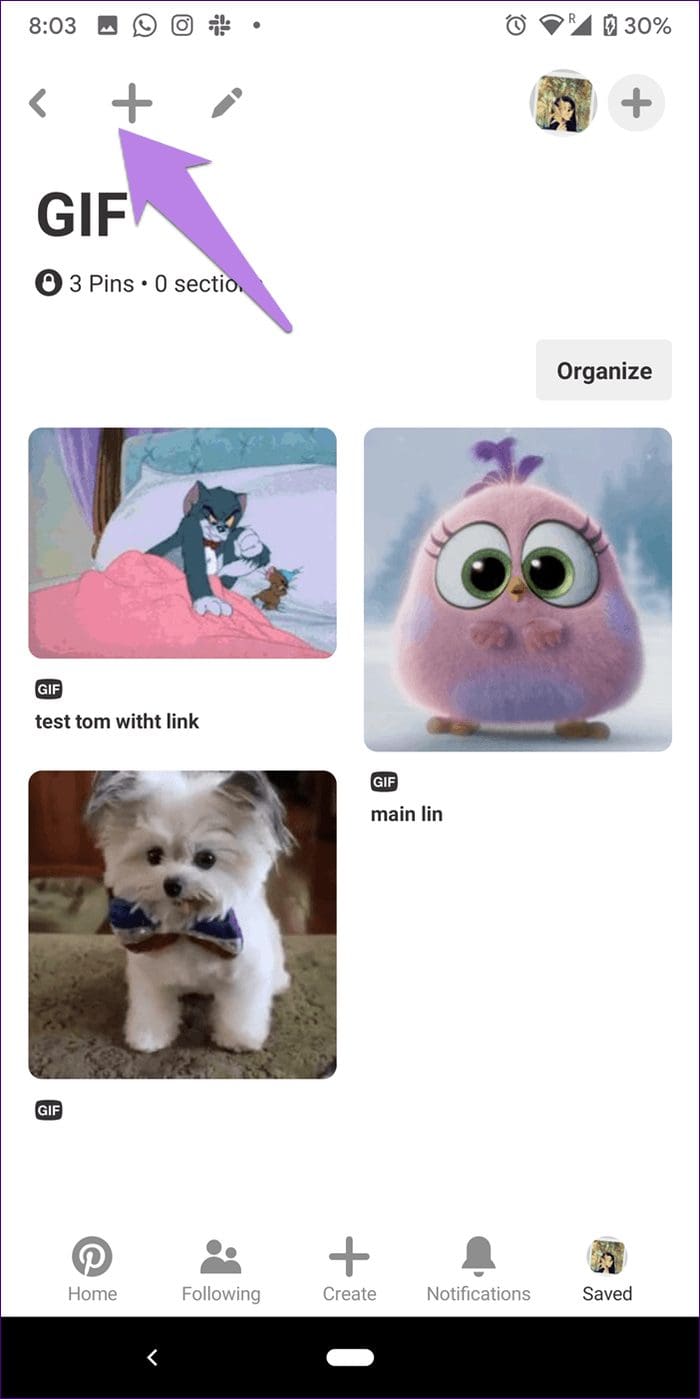 Move Section In Pinterest 4