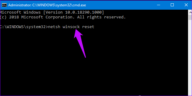 Netsh winsock reset Windows 11
