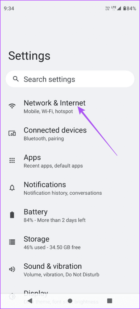 network and internet settings android 