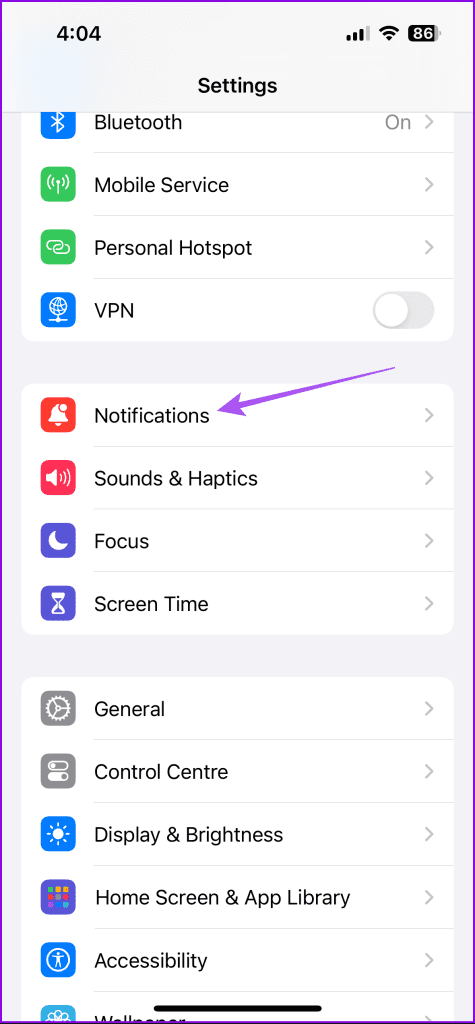 notification settings iphone