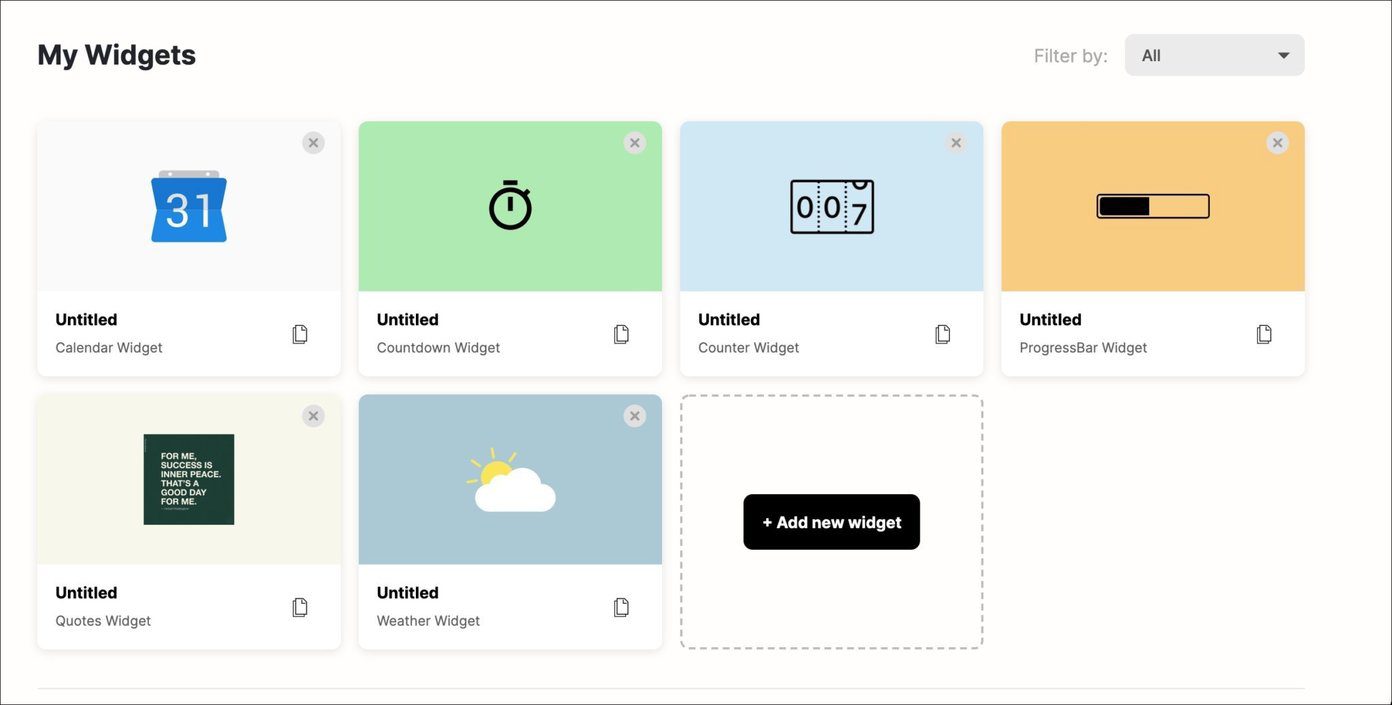 Notion widgets for home