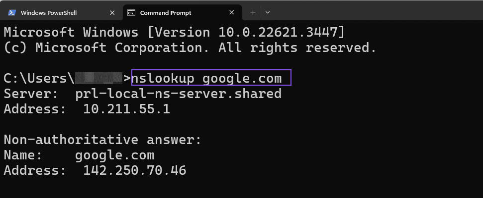 nslookup Find IP