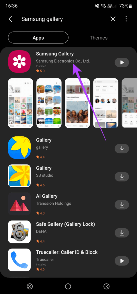 Samsung gallery app