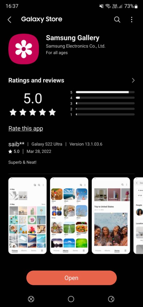 Samsung-Galerie-App-Seite
