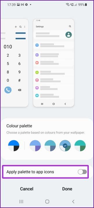 One ui 4 apply palette app icon