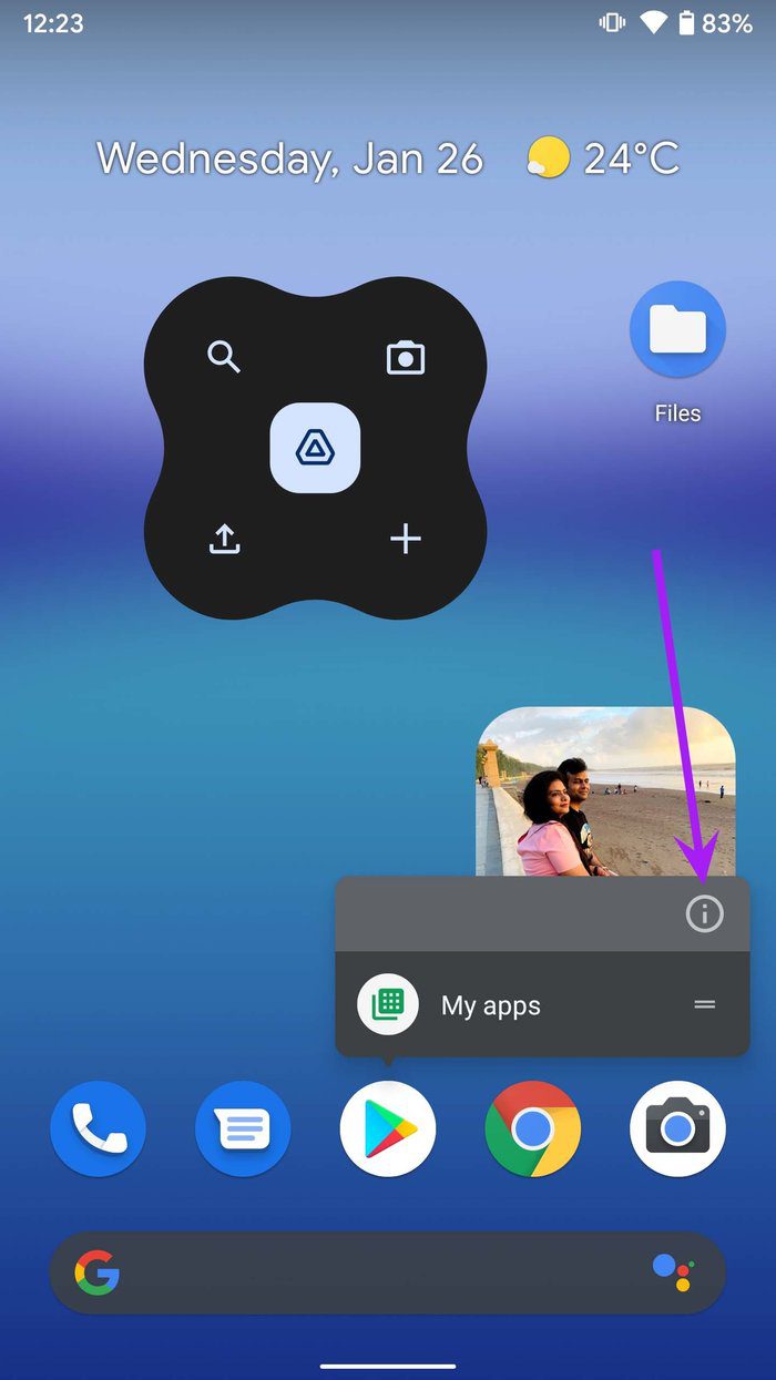 Open app info menu apps not updating on android