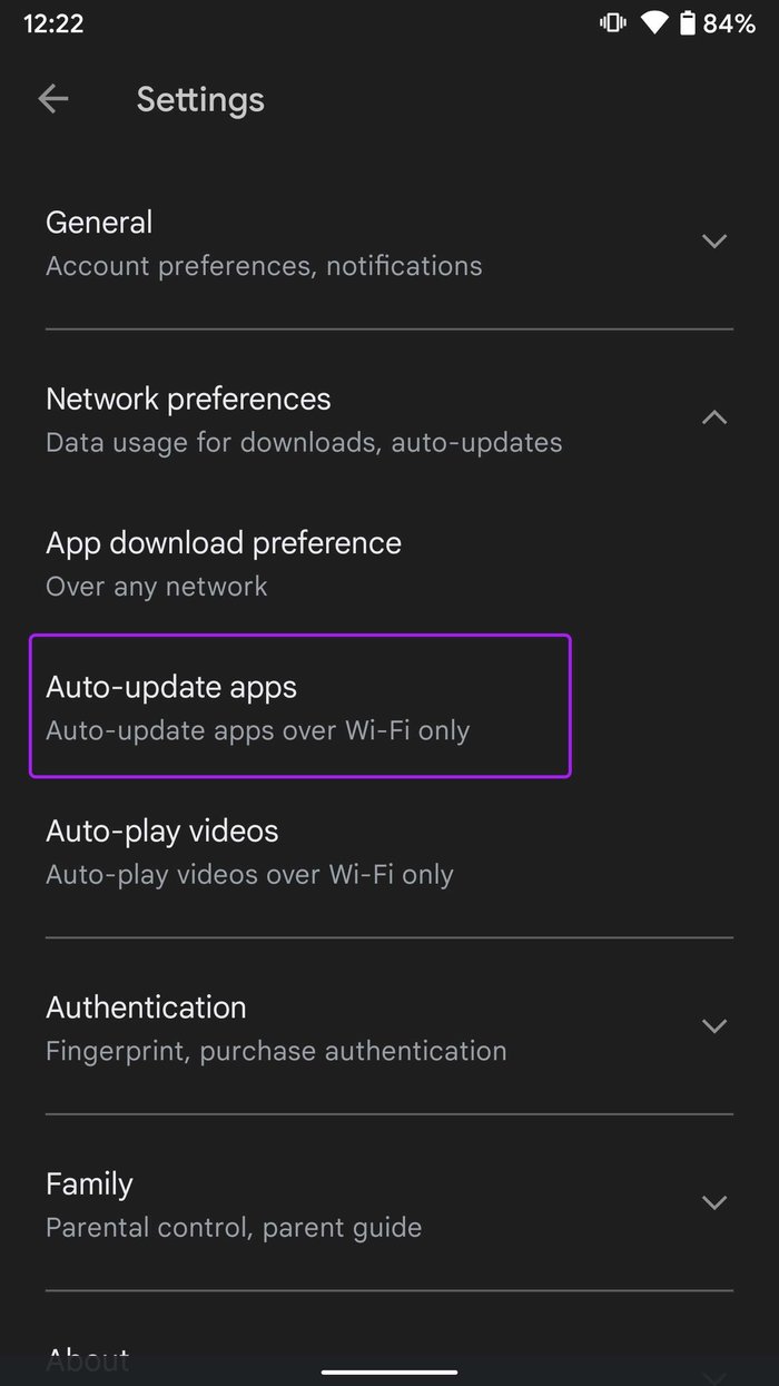 Open auto update apps menu apps not updating on android
