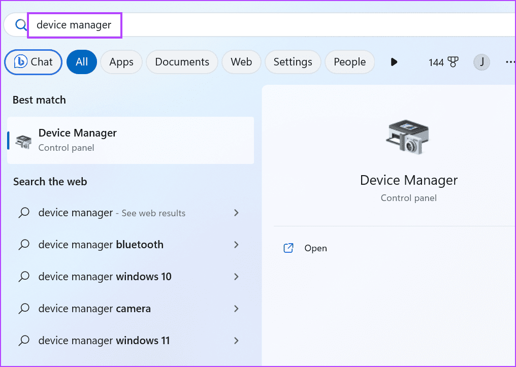 open device manager 