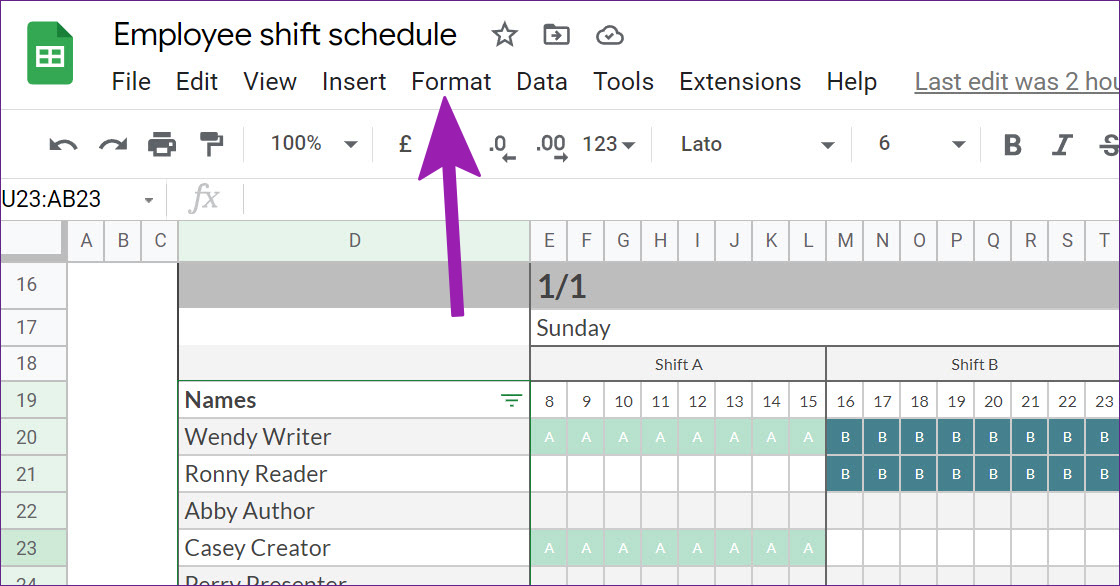 How to Format a Table in Google Sheets  