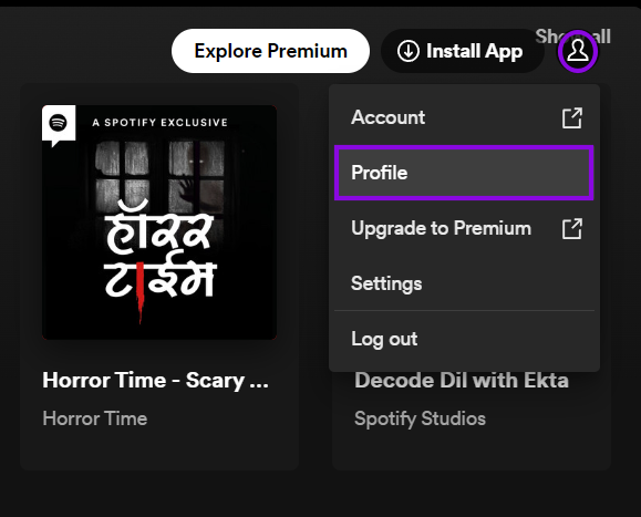 open profile picture and tap profile
