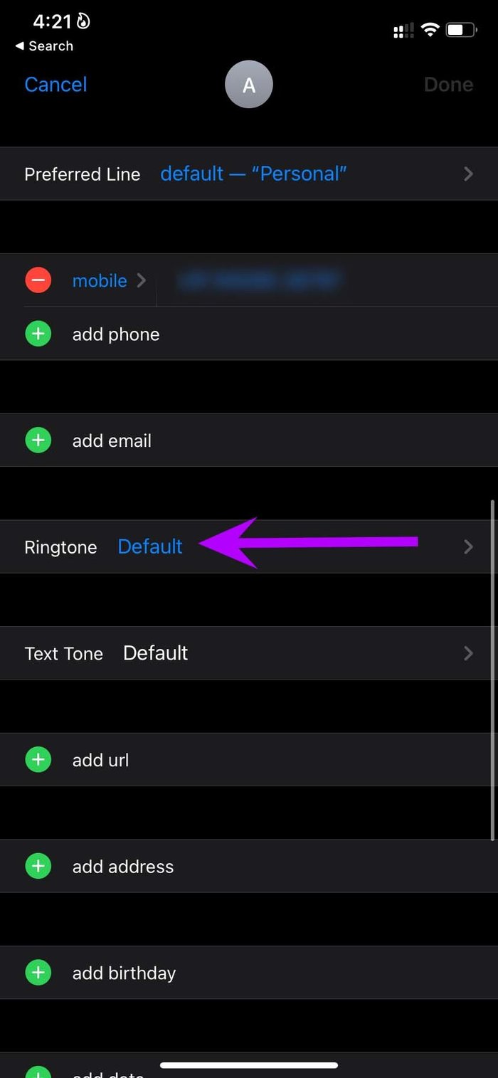 Open ringtone create custom vibration on i Phone