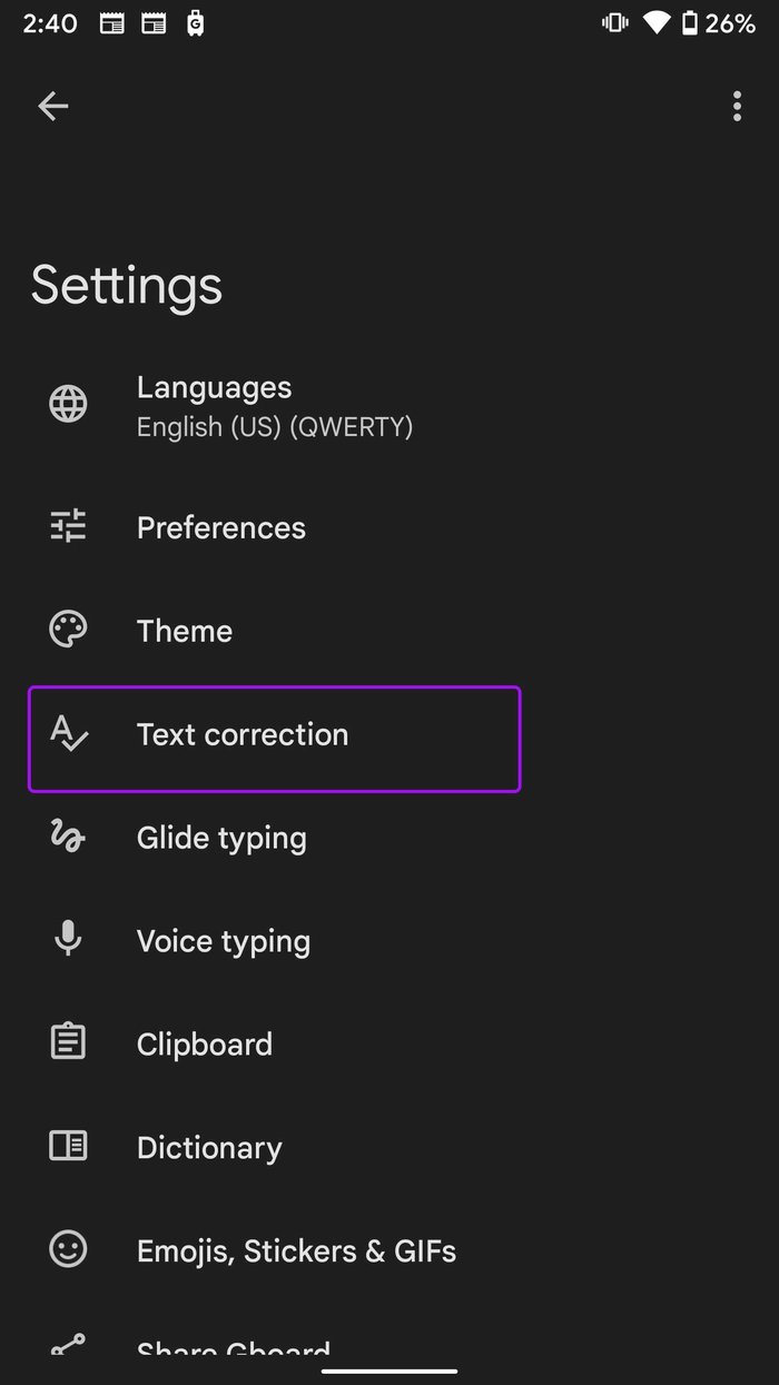 Open text correction Fix typing lag on android keyboard