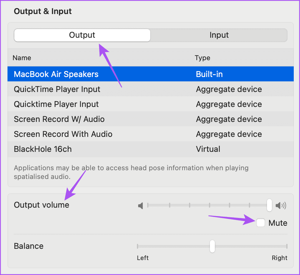 output settings mac