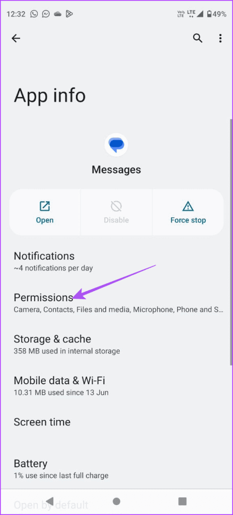 permissions app info contacts android