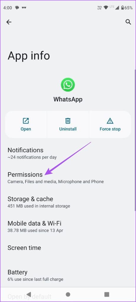 permissions whatsapp android