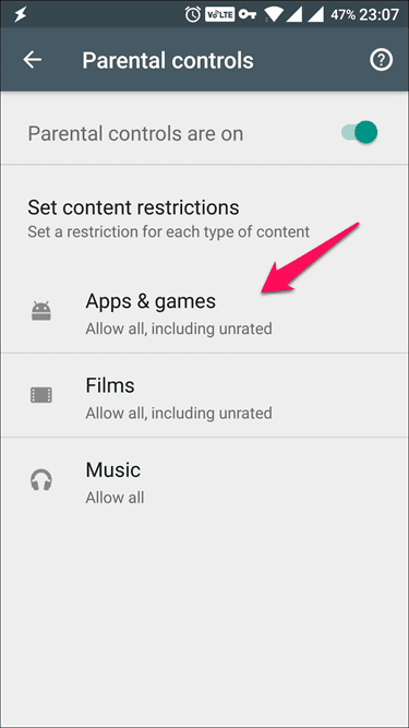 Play Store Parental Controls Apps And Games