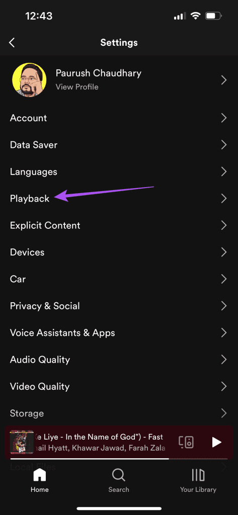 playback settings spotify mobile