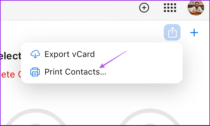print contacts icloud