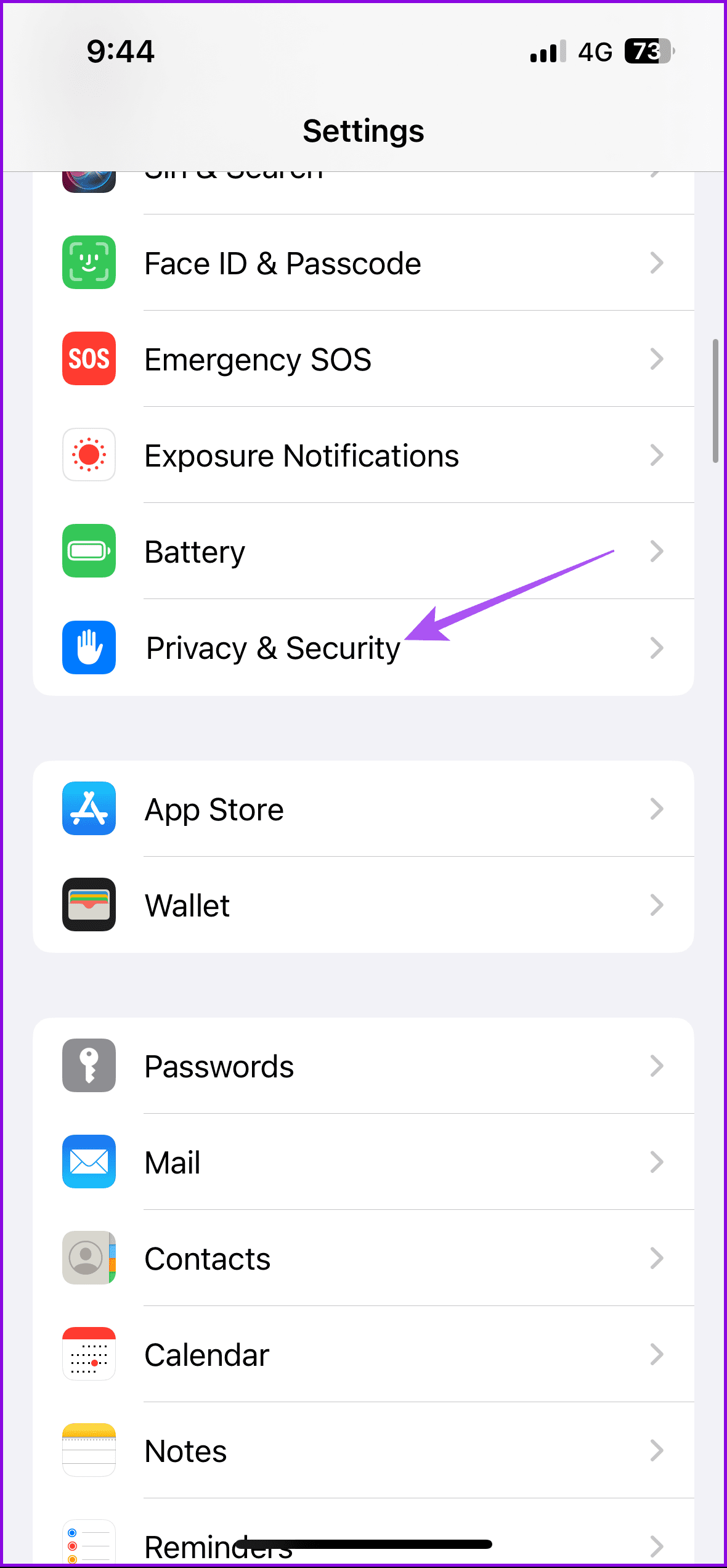 privacy and security settings iphone 1