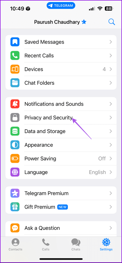 privacy and security telegram iphone 2