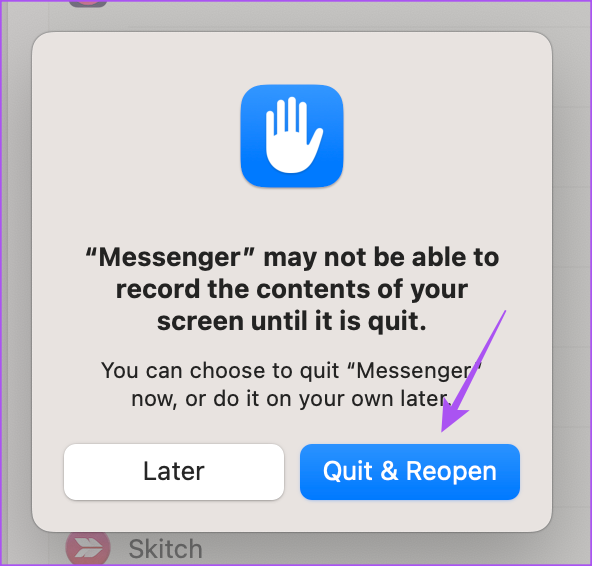 quit and reopen messenger mac