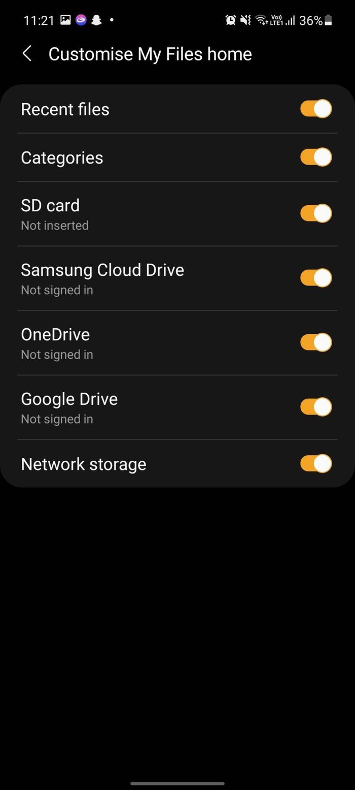 Remove cloud storage from my files