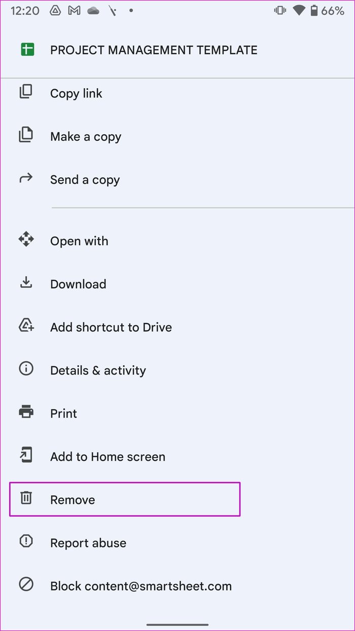 Remove drive file on android