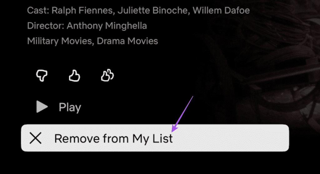remove from my list netflix tv