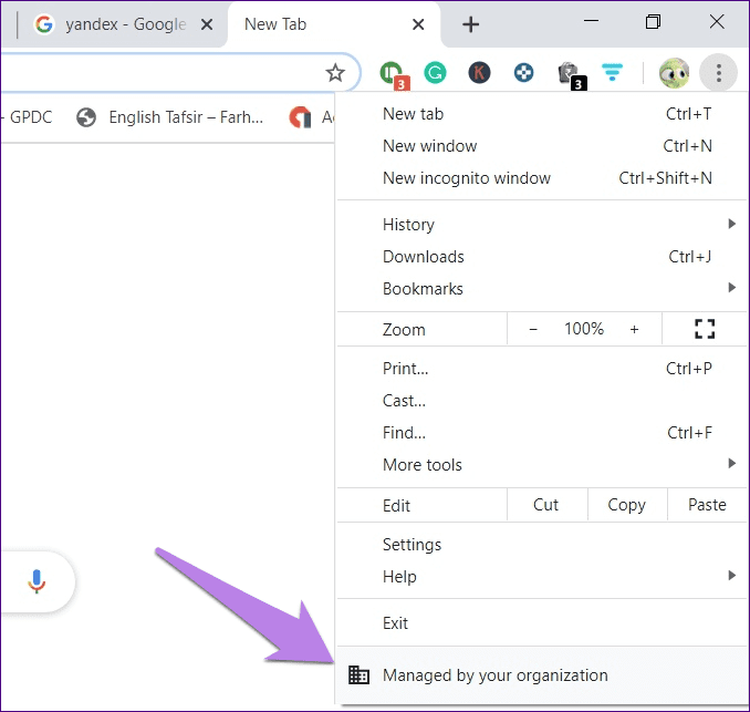 Remove managed by organization chrome 1