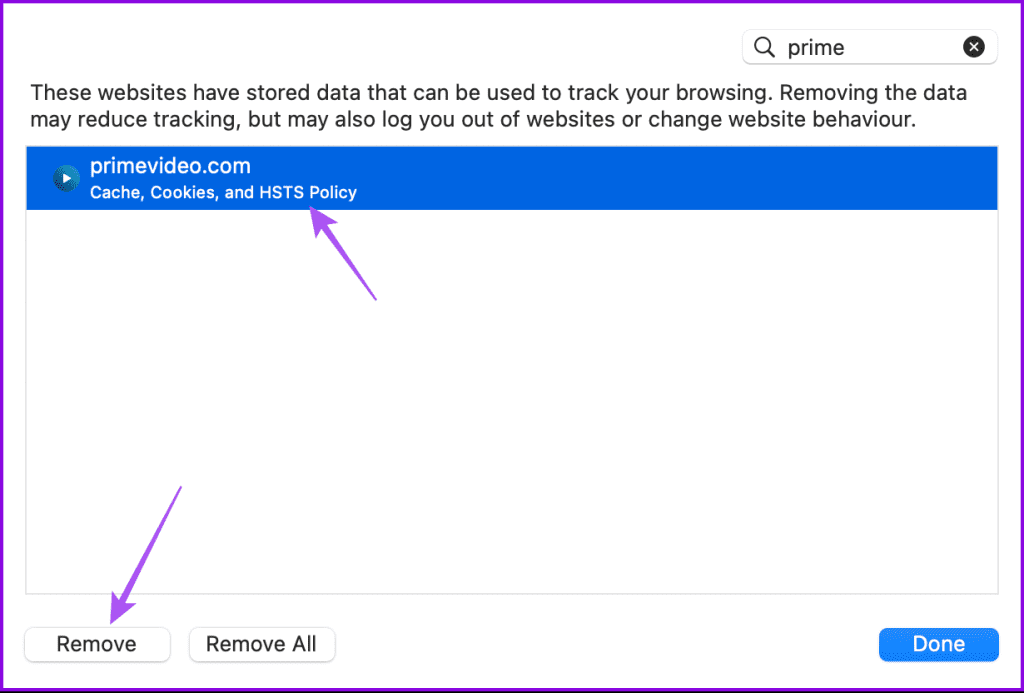 remove prime video cache safari mac