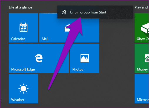Remove windows 10 start menu tiles programs 06