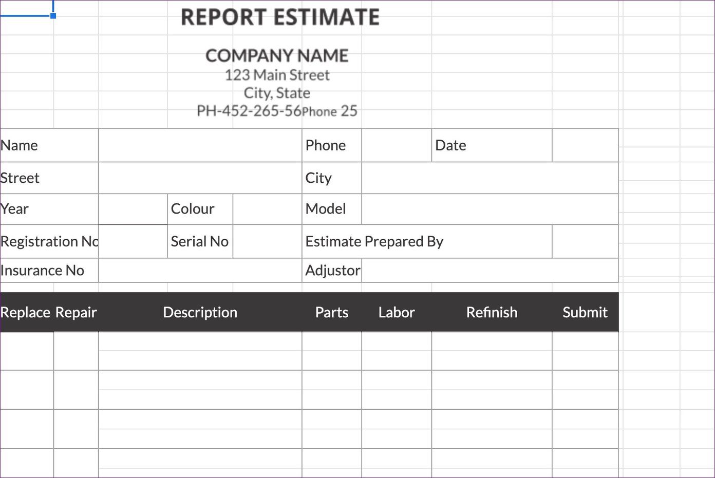 Report estimate