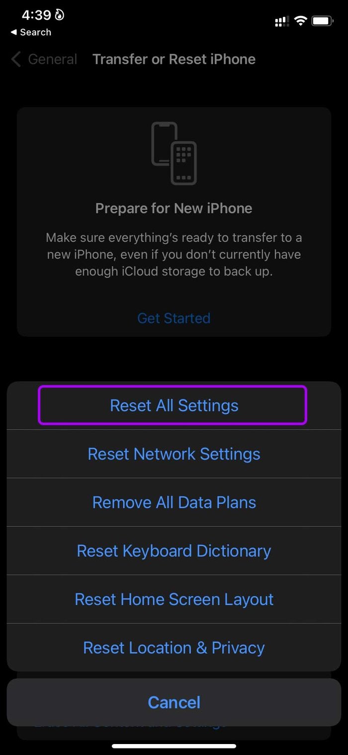 Reset all settings fix unable to answer calls on i Phone
