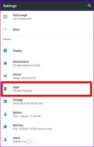 Reset App Preferences Android 5