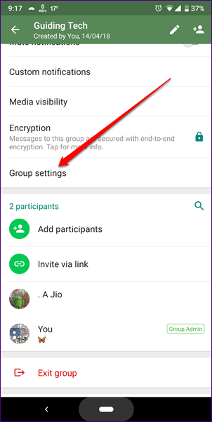 Restricted Whatsapp Group Settings 9