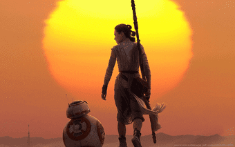Rey And Bb 8 Droid Star Wars 7 The Force Awakens Art