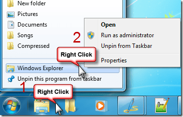 Right Click For Properties