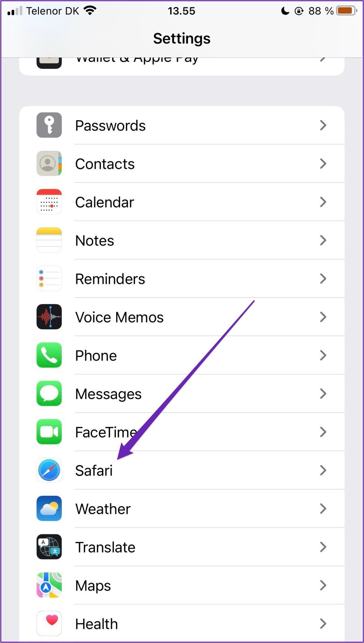Safari settings iphone