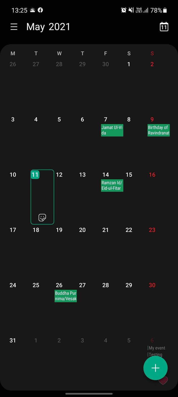 Samsung calendar ui