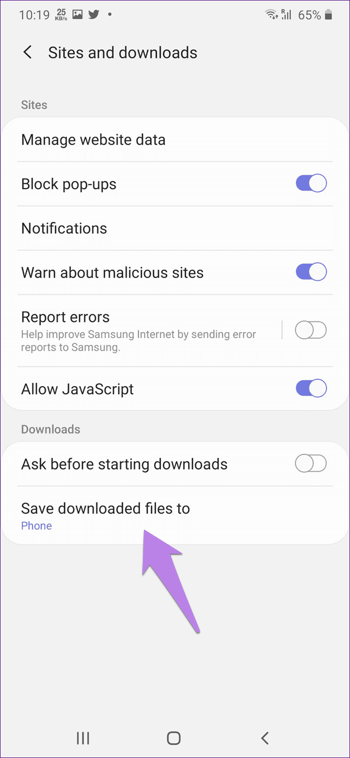 Samsung internet browser cannot download files 4