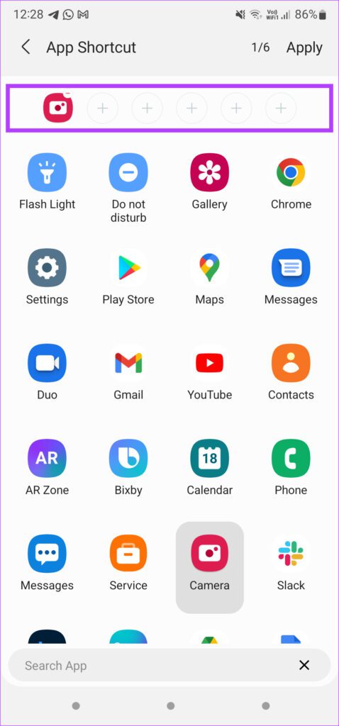 change lock screen shortcuts