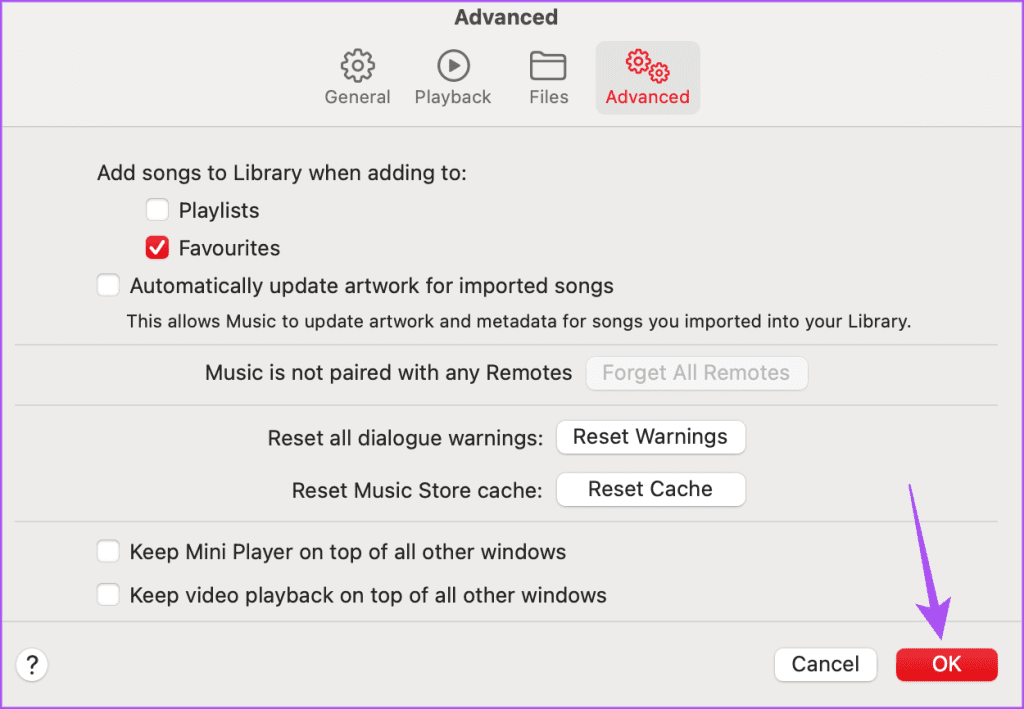 save changes apple music mac