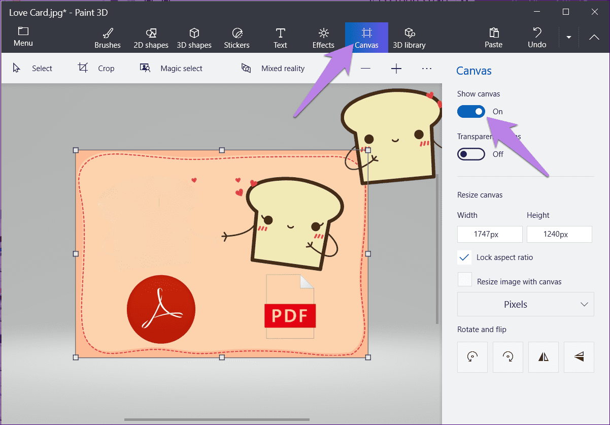 Save magic select image in paint 3d 7