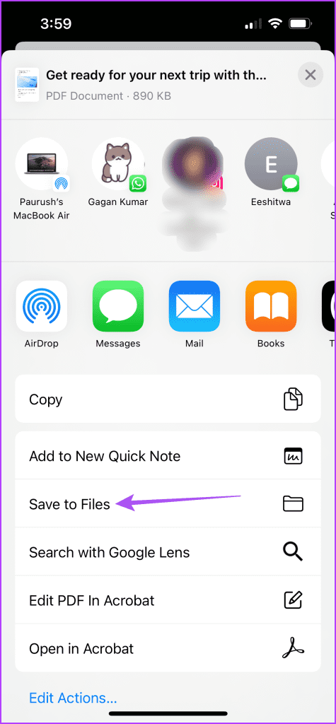 save to files mail app iphone